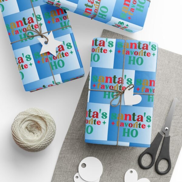 Christmas Wrapping Papers, Santa's Favorite HO - Funny Gift Wrap Roll, Xmas Holiday Present Wrap, Festive Gift Packaging, Santa Claus Paper