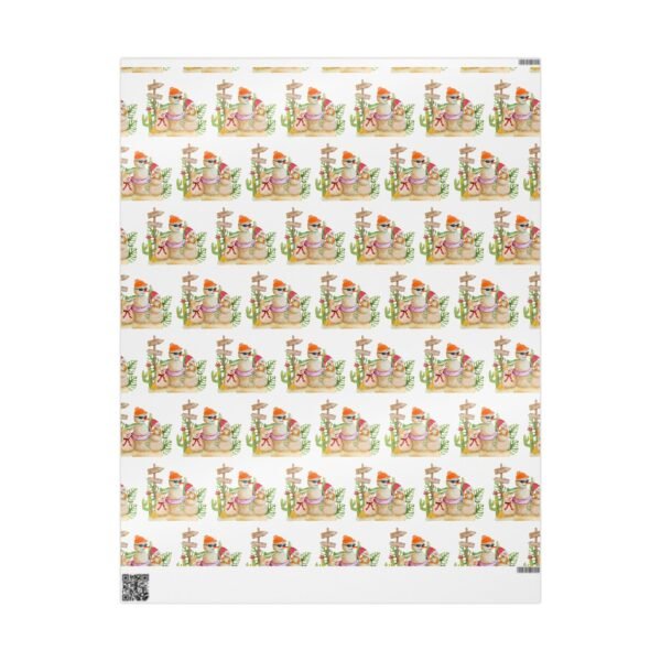 Christmas Cactus Wrapping Papers, Snowman Holiday Gift Wrap Roll, Festive Gift Packaging, Xmas Present Wrap, Seasonal Patterned Paper,