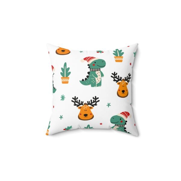 Christmas Dinosaur Pillow, Holiday Decor, Cute Festive Cushion, Winter Home Accent, Holiday Gift Idea