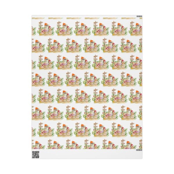 Christmas Cactus Wrapping Papers, Snowman Holiday Gift Wrap Roll, Festive Gift Packaging, Xmas Present Wrap, Seasonal Patterned Paper, - Image 7