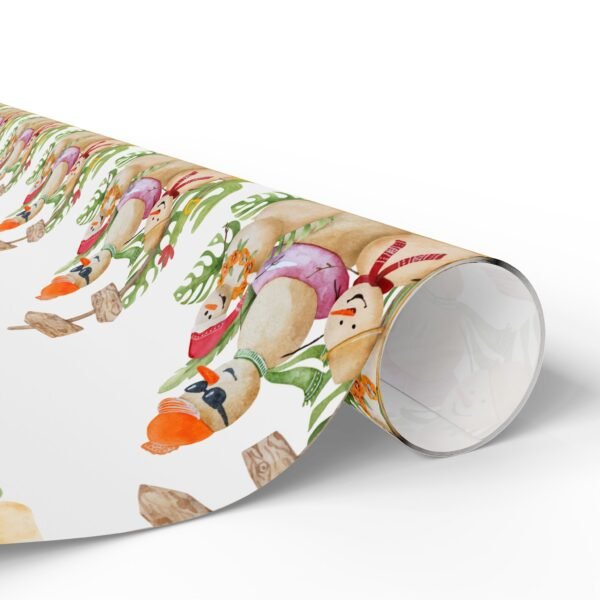 Christmas Cactus Wrapping Papers, Snowman Holiday Gift Wrap Roll, Festive Gift Packaging, Xmas Present Wrap, Seasonal Patterned Paper, - Image 2