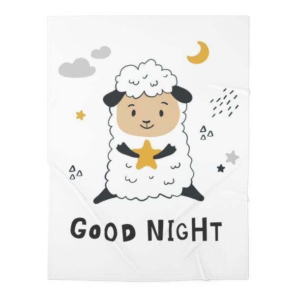 Baby Swaddle Blanket - Cute Goodnight Baby Lamb Design