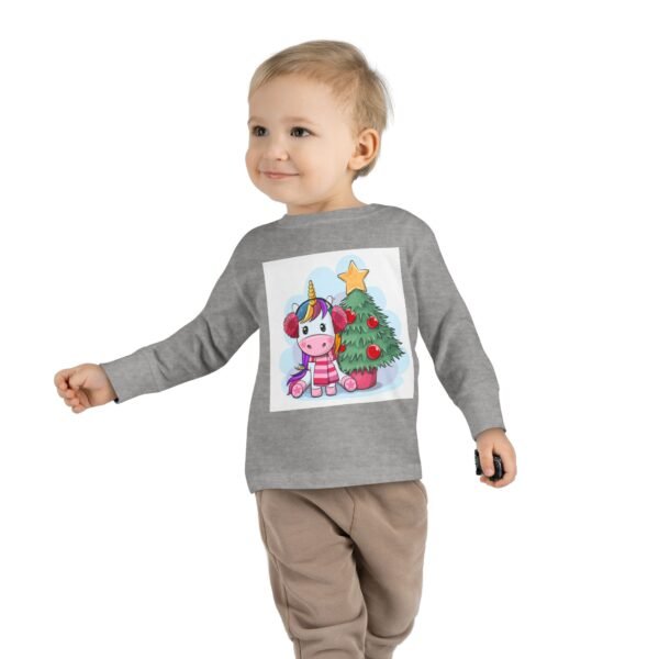 Unicorn Christmas Toddler Long Sleeve Tee, Kids Holiday Shirt, Festive Children's Clothing, Magical Xmas Top, Winter Wonderland Apparel - Image 11