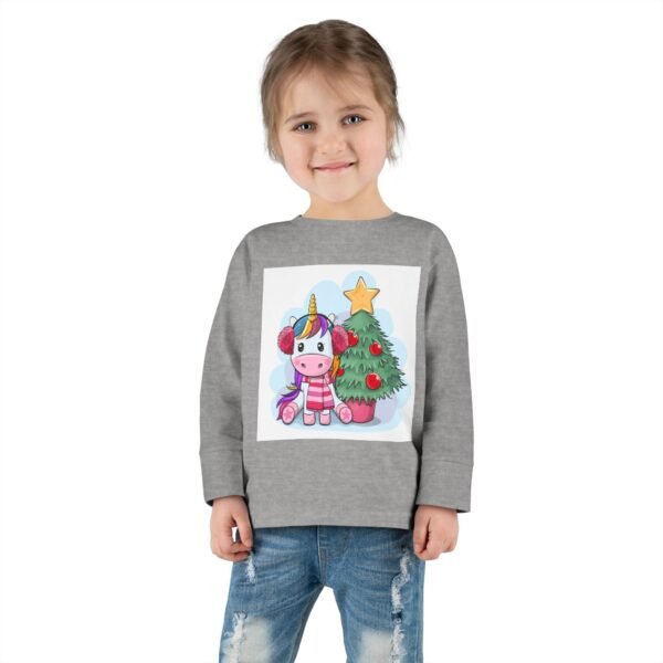 Unicorn Christmas Toddler Long Sleeve Tee, Kids Holiday Shirt, Festive Children's Clothing, Magical Xmas Top, Winter Wonderland Apparel - Image 12
