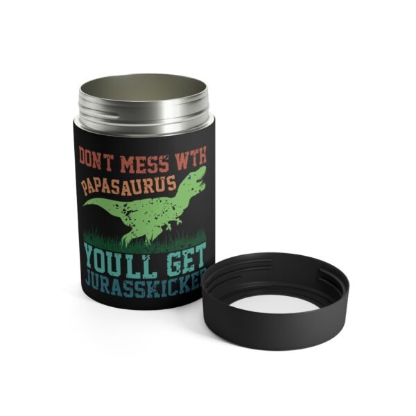 Funny Dad Can Holder, Papasaurus Can Cozy, Jurassic Can Sleeve, Dad Joke Beer Holder, Gift for Father - Image 2