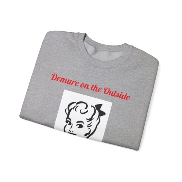 Funny Party Unisex Sweatshirt, Demure Design, Gift for Him or Her, Crewneck Jumper, Comfy Pullover, Hidden Party Inside - Image 3