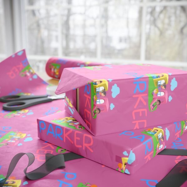 Kids Wrapping Paper, Personalized Parker Name Design, Gift Wrap for Children, Custom Birthday Present Wrap, Boys and Girls Gift Wrap Roll, - Image 6