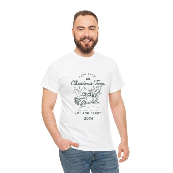 Vintage Christmas Unisex Heavy Cotton Tee with Old Truck, Holiday T-Shirt, Christmas Apparel, Vintage Tee, Retro Shirt, Christmas Gift - Image 9