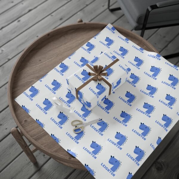 Kids Dino Wrapping Papers, Children's Gift Wrap, Birthday Party Supplies, Cute Dinosaur Wrap, Jurassic Park Celebration Decor - Image 5