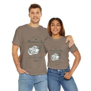 Vintage Christmas Unisex Heavy Cotton Tee with Old Truck, Holiday T-Shirt, Christmas Apparel, Vintage Tee, Retro Shirt, Christmas Gift