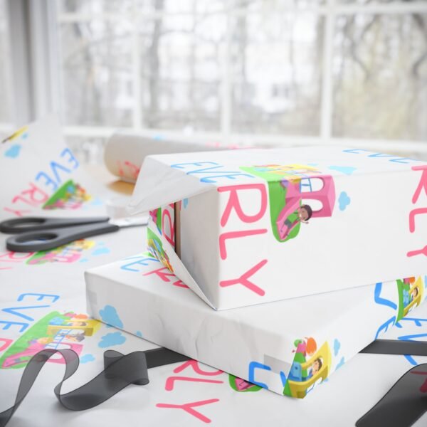 Personalized Kids Wrapping Papers, Custom Name Gift Wrap, Children's Birthday Presents, Unique Party Supplies, Children's Gift Packaging - Image 5
