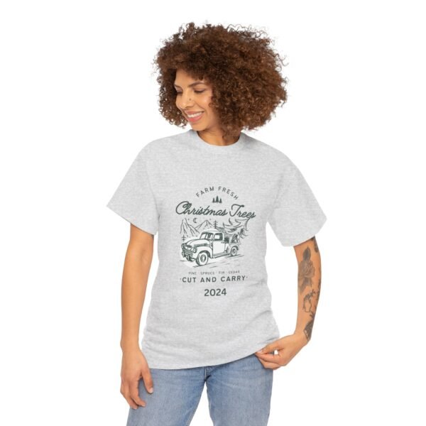 Vintage Christmas Unisex Heavy Cotton Tee with Old Truck, Holiday T-Shirt, Christmas Apparel, Vintage Tee, Retro Shirt, Christmas Gift - Image 6