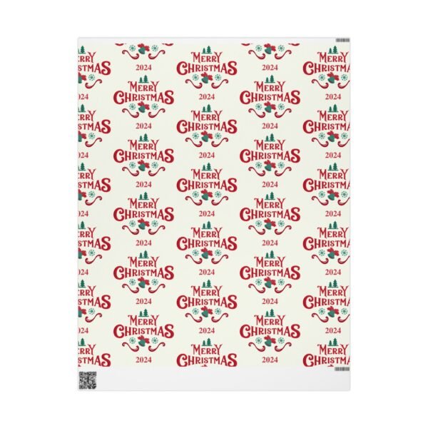 Christmas Wrapping Paper, Vintage Merry Christmas Wrapping Paper Roll, Festive Holiday Gift Wrap, Retro Xmas Gift Packaging, - Image 5