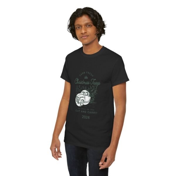 Vintage Christmas Unisex Heavy Cotton Tee with Old Truck, Holiday T-Shirt, Christmas Apparel, Vintage Tee, Retro Shirt, Christmas Gift - Image 4