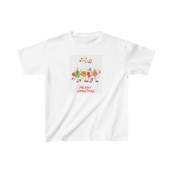 Christmas Kids Tee - Dancing Music Merry Christmas Heavy Cotton