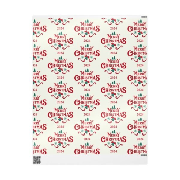 Christmas Wrapping Paper, Vintage Merry Christmas Wrapping Paper Roll, Festive Holiday Gift Wrap, Retro Xmas Gift Packaging,