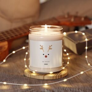 Christmas Reindeer Scented Candle, Holiday Winter Home Decor, Festive Aromatherapy Gift, Seasonal Christmas Candle, Rustic